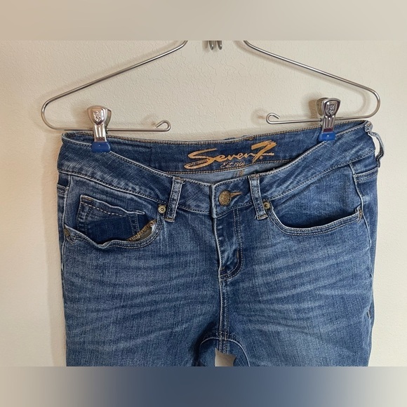 Seven7 Women’s Bootcut Jeans with Rhinestones - Picture 2 of 7